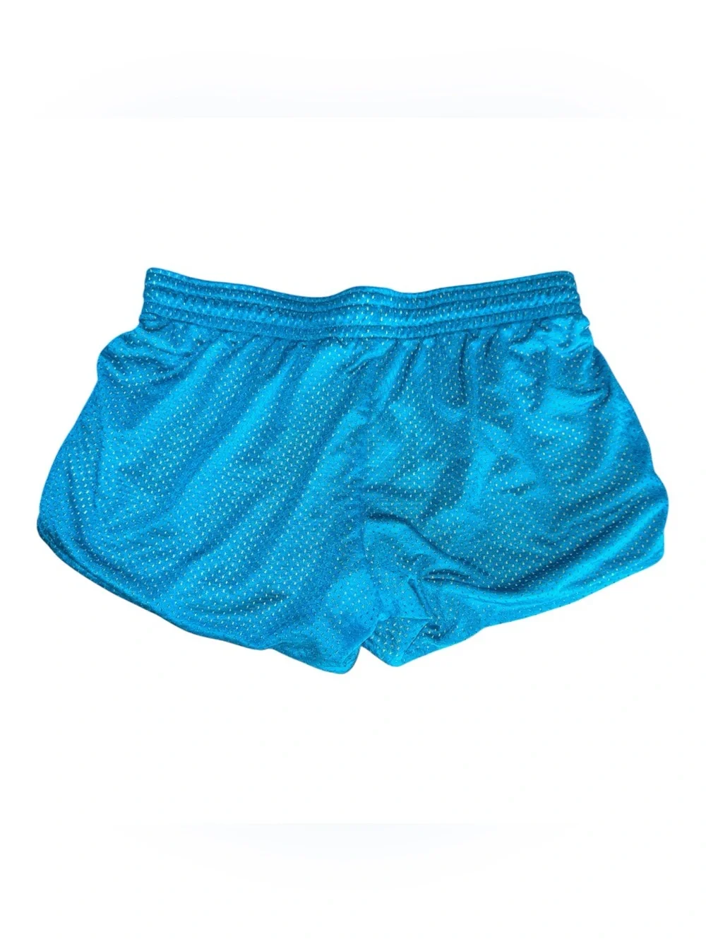 Nike Blue Mesh Athletic Shorts with Yellow Trim - Women Size Small Gym Fitness